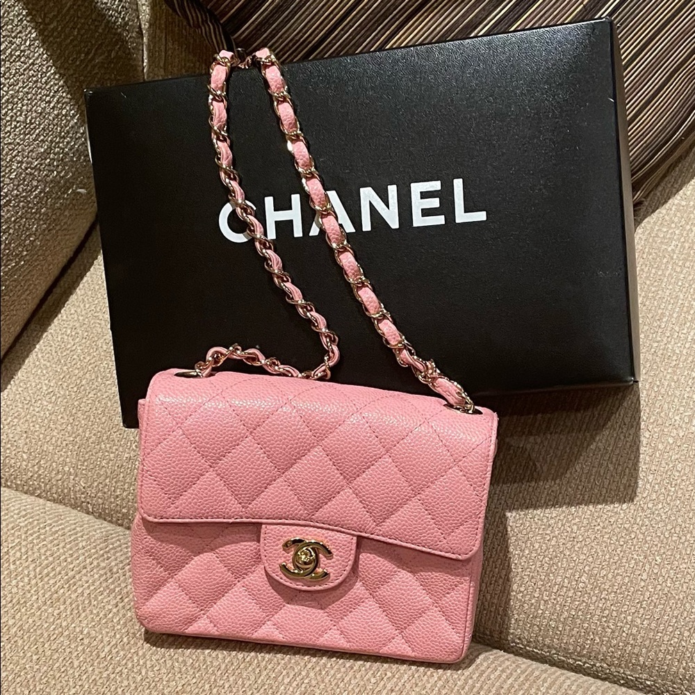 Chanel 2003 Mini Classic Shoulder Bag Pink